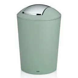 Produktbild: kela Schwingdeckeleimer grün, Kosmetikeimer 5l mit Schwingdeckel, Kunststoff, MARTA, Mülleimer Badezimmer jadegrün matt