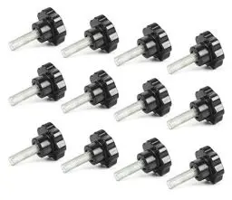Produktbild: Keleily Schrauben mit Griff M8 x 40MM 12 Stück Klemmknopf Flügelschraube Sterngriffmutter Kunststoffkopf Klemmschraube Anpassen Rändelschraube für Maschine, Industrie, Ausrüstung, Schwarz