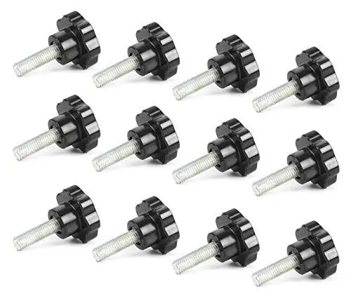 Produktbild: Keleily Schrauben mit Griff M8 x 40MM 12 Stück Klemmknopf Flügelschraube Sterngriffmutter Kunststoffkopf Klemmschraube Anpassen Rändelschraube für Maschine, Industrie, Ausrüstung, Schwarz