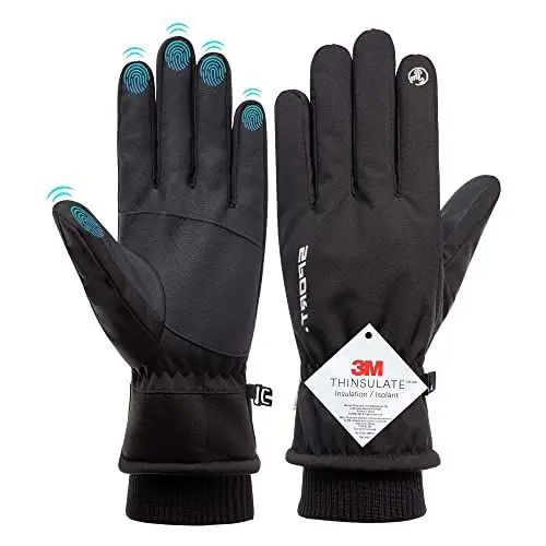 Produktbild: KELEKELE wasserdicht Handschuhe Damen Herren Winter 3M Thinsulate Warme Touchscreen Full Finger Winterhandschuhe Winddichte Skihandschuhe Fahrradhandschuhe für Laufen Wandern Motorrad Radfahren (L)