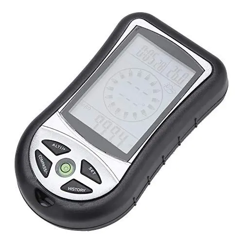 Produktbild: Digitaler H?henmesser & Barometer - Kompass mit Wettervorhersage f¨¹r Wandern, Outdoor und Bergtouren ¨C Elektronischer Peilungssensor f¨¹r genaue Messungen