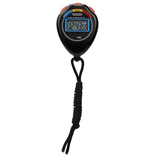 Produktbild: Kelepu Professioneller digitaler Stoppuhr-Timer, Sport-Stoppuhr, tragbare Chronographen-Timer-Stoppuhr für Rennsport, Laufen, Schwimmen, Sporttrainer und Schiedsrichter (Schwarz)