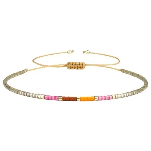 Produktbild: KELITCH Damen Perlen Armbänder Handgemachte Freundschaftsstränge Armbänder Bunte Charm Armbänder