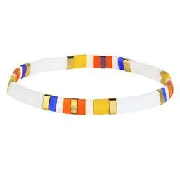 Produktbild: KELITCH Damen Stretch Bracelets Colorful Charme Freundschaft Armbänder Miyuki TILA Perlen Bracelets (40O)