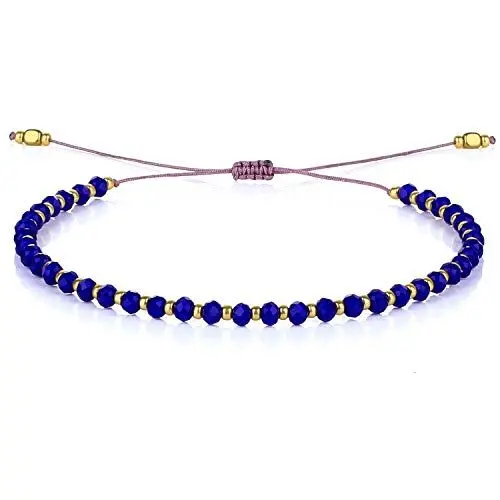 Produktbild: KELITCH Kristall Perlen Armbänder Handgewebte Seil Strang Armbänder Mode Frauen Armreifen Neu (Dunkelblau 17F)