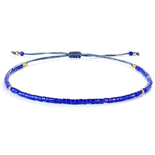 Produktbild: KELITCH Miyuki Perlen Freundschaftsbänder Dünne Seil Armbänder Frauen Handgefertigte Wickelarmbänder Schmuck (Blau 04T)