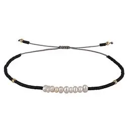 Produktbild: KELITCH Natürlichen Muschelperlen Armbänder Damen Freundschaftsarmbänder Miyuki Perlen Armbänder (Schwarz C)