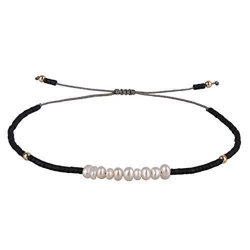 Produktbild: KELITCH Natürlichen Muschelperlen Armbänder Damen Freundschaftsarmbänder Miyuki Perlen Armbänder (Schwarz C)