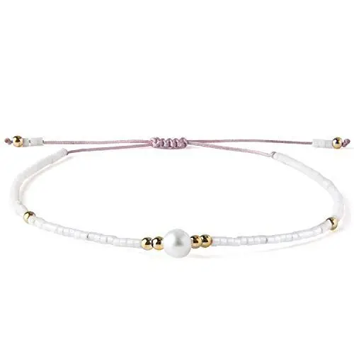 Produktbild: KELITCH Neue Freundschaftsarmbänder Gewebte Miyuki-Perlenarmbänder für Damen Armbänder Armreifen (Weiß R)
