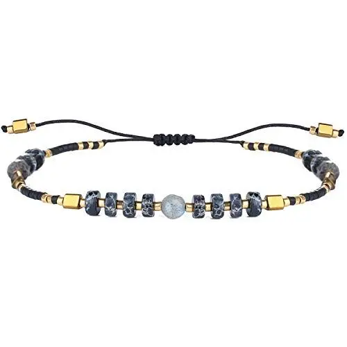 Produktbild: KELITCH Seed Perlen Freundschaft Armbänder Dünne Seil Armbänder Frauen Handgemachten Schmuck (Schwarz A)