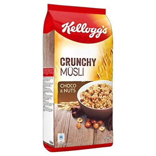 Produktbild: Kellogg's Crunchy Müsli Choco & Nuts | Schoko Müsli | 2er Vorratspackung (2 x 1,5kg)