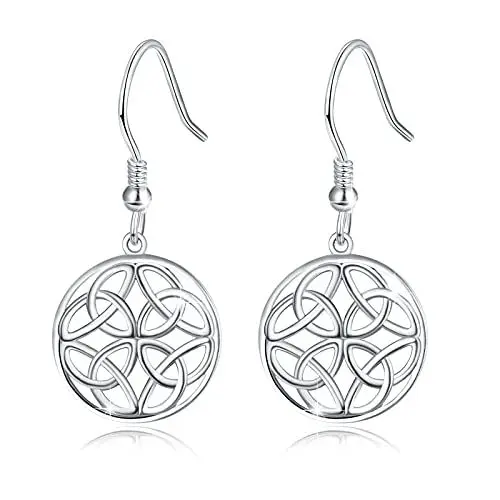 Produktbild: Keltische Ohrringe 925 Sterling Silber Damen Keltisch Irish Hängend Ohrringe für Mädchen Keltischer Schmuck Frauen Kinder