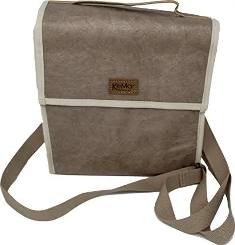 Produktbild: KeMar Lunchtasche aus PE Papier (6,3 L, Unisex, klein, Isoliert, wasserabweisend) Picknicktasche, Kühltasche, Isoliertasche, Thermotasche, Bentoboxtasche, (Sand Braun)
