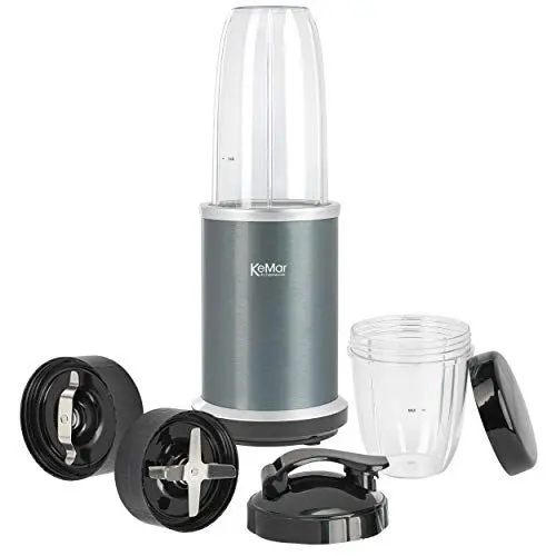Produktbild: KeMar Standmixer (1000W, Anthrazit) Smoothiemaker, inkl. 2go Bechermit Sporttrinkdeckel, & 2 Klingen, 50ml Grinder -eloxierte Oberfläche - Mixer ice crush Funktion - cremige Smoothies & Milkshakes