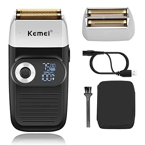 Produktbild: KEMEI Folienrasierer für Männer Elektrischer Rasierer mit Kahlrasur Schnurlose Elektrorasierer mit LED-Anzeige Geschenke zum Vatertag