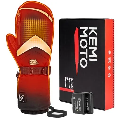 Produktbild: KEMIMOTO Beheizbare Handschuhe, Beheizte Skihandschuhe mit USB -2500mAh Akkus, Rutschefest Winterhandschuhefür Herren und Damen, Ideal für Skifahren, Motorradfahren,Outdoor-Aktivitäten usw