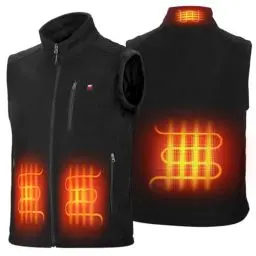 Produktbild: KEMIMOTO Beheizbare Weste, 5V Beheizte Weste mit 4 Heizzone, Eletriksche Heizweste aus Fleece, Wärmeweste für Herren Damen mit USB, für Motorrad, Radfahren,Skifahren,Camping,Wandern(Ohne Akku)