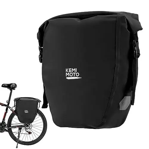 Produktbild: KEMIMOTO Fahrrad Gepäckträgertasche 28L Fahrradtasche für Gepäckträger mit Schultergurt, 100% wasserdichte Fahrradtasche Gepäckträger Hinten, Radtasche für Fahrrad, Satteltasche zum Radfahren Reisen
