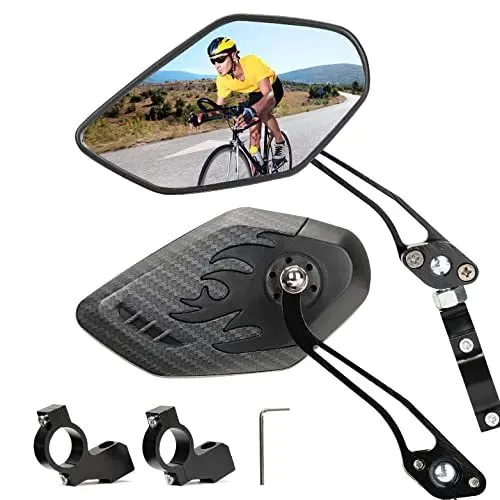 Produktbild: KEMIMOTO Fahrradspiegel für 17-22mm Lenker Ebike Extra Große Spiegelfläche, HD 360° Verstellbar Fahrrad Spiegel, Fahrradspiegel Klappbar mit Linke und Rechte für Fahrrad Mountainbike Rennrad(2 Stücke)