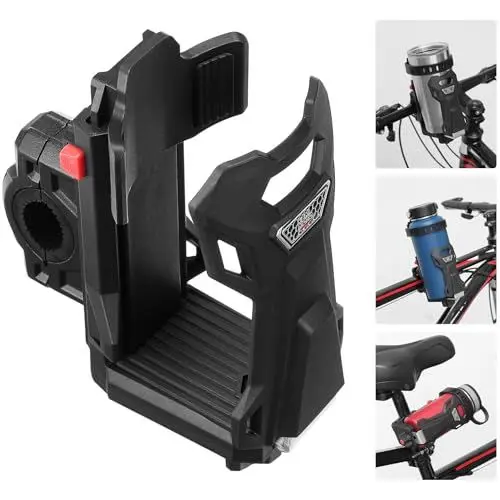 Produktbild: KEMIMOTO Flaschenhalter Fahrrad, Maximaler Flaschendurchmesser 9.5 cm, Getränkehalter Fahrrad für 2.16-3.18cm Rahmen und Lenker, Verstellbarer Trinkflaschenhalter für Roller, Rollstuhl, Motorrad, MTB