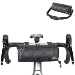 Produktbild: KEMIMOTO Lenkertasche Fahrrad, Multifunktional Fahrradtasche vorne Lenker Wasserdicht, Bikepacking Pendler-Umhängetasche für MTB, Rennrad Schwarz