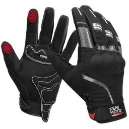 Produktbild: KEMIMOTO Motorrad Handschuhe, Motorradhandschuhe Herren mit Touchscreen, Knöchelschutz, Sommer Handschuhe für Mountainbike, Fahrrad, Motorcross, Roller, Wandern, Klettern Schwarz M