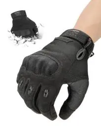 Produktbild: KEMIMOTO Taktische Handschuhe, Motorradhandschuhe, Militär Einsatzhandschuhe mit Kohlefaser Knöchelprotektor und Touchscreen, Atmungsaktiv, Vollfinger, für Bushcraft, Motorrad, Jagd und Security