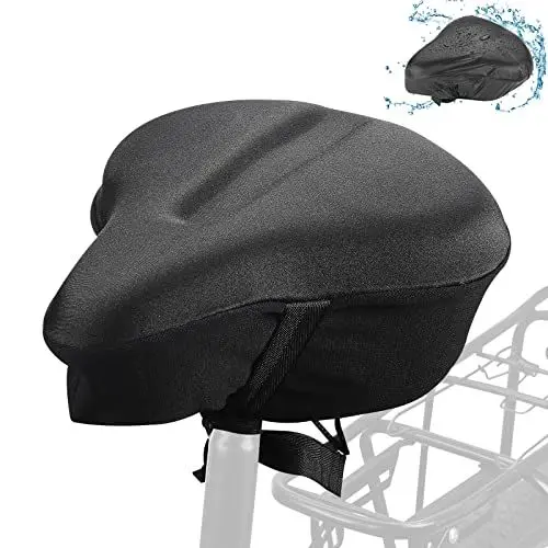 Produktbild: KEMIMOTO Universal Sattelbezug Fahrrad, Fahrradsattel Überzug mit Wasserdichter Sattelschutz, Weich, Bequem, Breit und Atmungsaktiv, Gepolsterter Fahrrad-Sattelbezug für MTB, Männer und Frauen(U-Form)