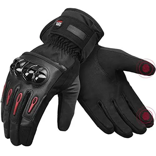 Produktbild: KEMIMOTO Winter Motorradhandschuhe - Winddichte Motorrad Handschuhe mit Touchscreen-Funktion, Warme Winterhandschuhe für Herren Damen-Ideal für Motorradfahrren Skifahrren Radfahren Camping usw