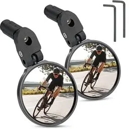 Produktbild: KEMIMOTO 2 Stück Fahrradspiegel, Klappbare Rückspiegel für Lenker 17,4-22mm, 360 ° Einstellbare Lenkerendspiegel, Universal Fahrradspiegel für E-Bikes, Mountainbike, Rennrad und E-Scooter