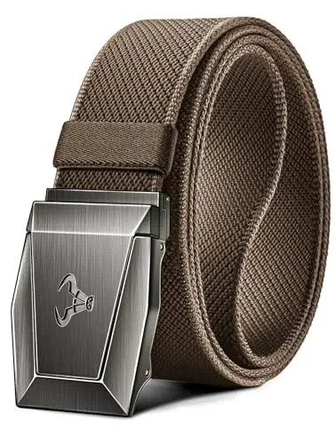 Produktbild: KEMISANT Taktischer Gürtel, Gürtel Herren Militär Wandern Arbeitsgürtel Koppelgürtel 38mm,Schnellverschluss Metallschnalle(Hellbraun,145cm/46-50