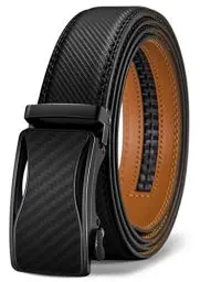 Produktbild: KEMISANT Gürtel Herren, Ledergürtel Ratsche Automatikschließe für Herren Business Anzug, 35mm Breit Gürtel,Größe Angepasst(Schwarz-115cm/32-38