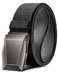 Produktbild: KEMISANT Taktischer Gürtel, Gürtel Herren Arbeitsgürtel Militär Wandern 3,8cm,Schnellverschluss Metallschnalle(Schwarz/Dunkelgrau,135cm/42-46
