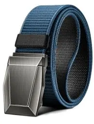 Produktbild: KEMISANT Taktischer Gürtel, Gürtel Herren Arbeitsgürtel Militär Wandern 3,8cm,Schnellverschluss Metallschnalle(Schwarz/Purpurblau,115cm/34-38