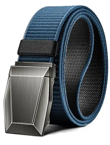 Produktbild: KEMISANT Taktischer Gürtel, Gürtel Herren Arbeitsgürtel Militär Wandern 3,8cm,Schnellverschluss Metallschnalle(Schwarz/Purpurblau,115cm/34-38