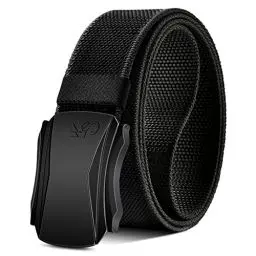 Produktbild: KEMISANT Taktischer Gürtel, Gürtel Herren Militär Wandern Arbeitsgürtel Koppelgürtel 38mm,Schnellverschluss Metallschnalle(Schwarz-115cm/34-38