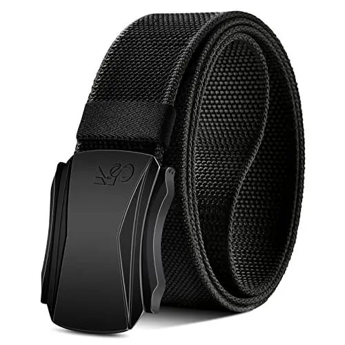 Produktbild: KEMISANT Taktischer Gürtel, Gürtel Herren Militär Wandern Arbeitsgürtel Koppelgürtel 38mm,Schnellverschluss Metallschnalle(Schwarz-125cm/38-42
