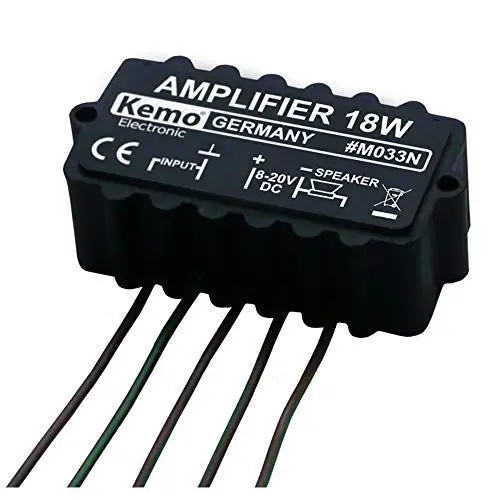 Produktbild: Kemo M033N Robuster Universal-Verstärker 18 W. Feuchtigkeits- und rüttelfest. Elektronische Sicherung gegen Überhitzung und Überlastung