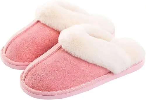 Produktbild: Kemosen Damen Hausschuhe Herren Pantoffeln Winter Warme Weiche Slippers Plüsch Flauschige Flache Schuhe,Rosa,38/39 EU