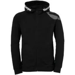 Produktbild: Kempa Core 26 Hood Jacket Herren Jungen Kapuzen-Jacke Trainings-Jacke Sweatshirt Hoody Pullover mit Kapuze Handball Volleyball Indoor Gym Fitness,Schwarz,L