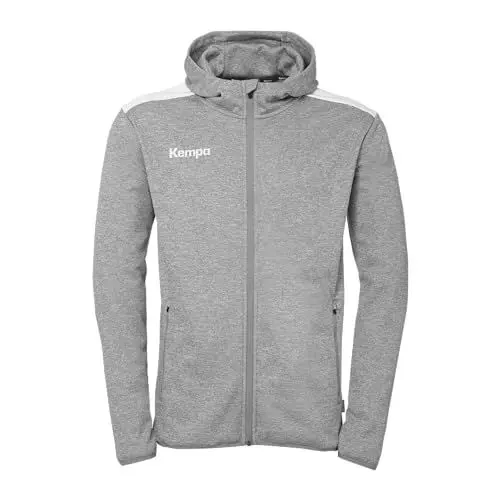 Produktbild: Kempa Herren Emotion 27 Kapuzenjacke Sport-Jacke, Dark Grau Melange/weiß, L EU