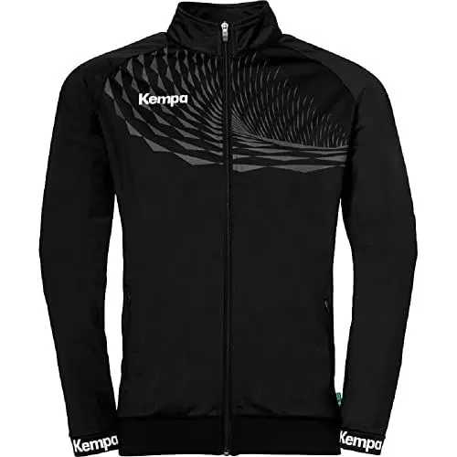 Produktbild: Kempa Herren Wave 26 Poly Jungen Sport Fußball Training Sweatshirt Sweatjacke, Schwarz (Black/anthracite), XXL