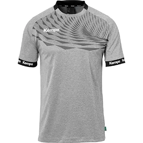 Produktbild: Kempa Herren Wave 26 Shirt Jungen Sportshirt Kurzarm Funktionsshirt Handball Gym Fitness Trikot, Dark Grau Melange/Anthra, L EU