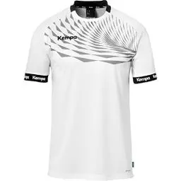 Produktbild: Kempa Herren Wave 26 Shirt Jungen Sportshirt Kurzarm Funktionsshirt Handball Gym Fitness Trikot, Weiß/Grau, M EU