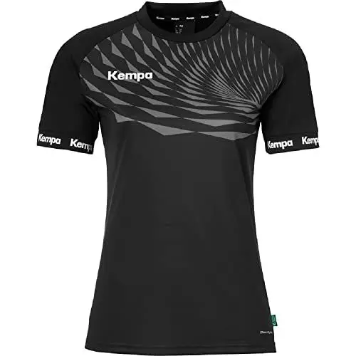 Produktbild: Kempa Herren Wave 26 Shirt Women Damen Mädchen Sportshirt Kurzarm Funktionsshirt Handball Gym Fitness Trikot, Schwarz/Anthra, M EU