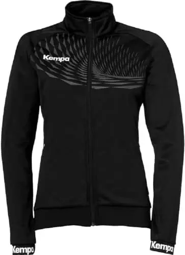 Produktbild: Kempa Wave 26 Poly Jacket Women Damen Mädchen Sport Fußball Trainingsjacke Sweatshirt Jacke Sweatjacke - elastisches Trainings-Sweatshirt mit Reißvers, schwarz/anthra