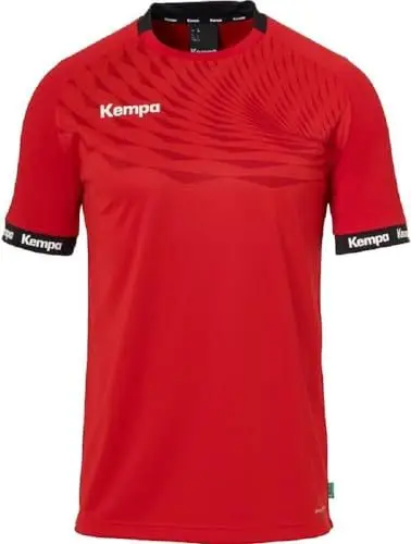 Produktbild: Kempa Wave 26 Shirt Herren Jungen Sportshirt Kurzarm T-Shirt Funktionsshirt Handball Gym Fitness Trikot - elastisch und atmungsaktiv, Rot/Chilirot, L