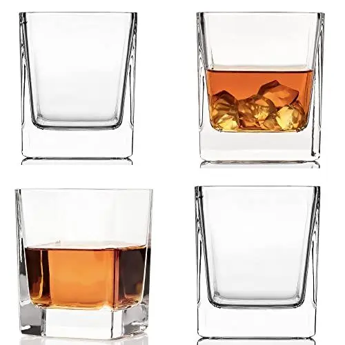 Produktbild: Kemstood Whisky Gläser Set Kristall Glas für Gin, Vodka, Rum und Whiskey (230 ml) - Cocktail Tumbler 4er Set - Geschenke für Männer mit Geschenkbox