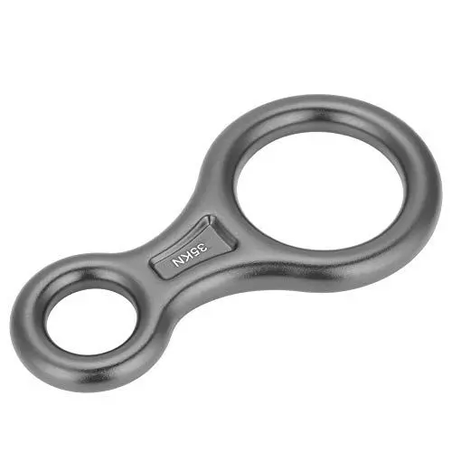 Produktbild: KENANLAN Klettern 8 Abseilgerät, 35KN Kletterausrüstung 8 Abseilgerät, Aluminiumlegierung Bergsteigen Klettern Abbildung 8 Seil Abseilring, Zum Abseilen, Sichern, Klettern (Grau)