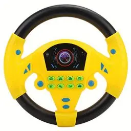 Produktbild: KENANLAN Lenkrad Spielzeug,Lenkrad Kopilot Spielzeug mit Musik,360° Rotation Simuliertes Fahrregler Intelligentes Kinderspielzeug, Pädagogisches Spielzeug Baby Kind Kinder(Gelb)